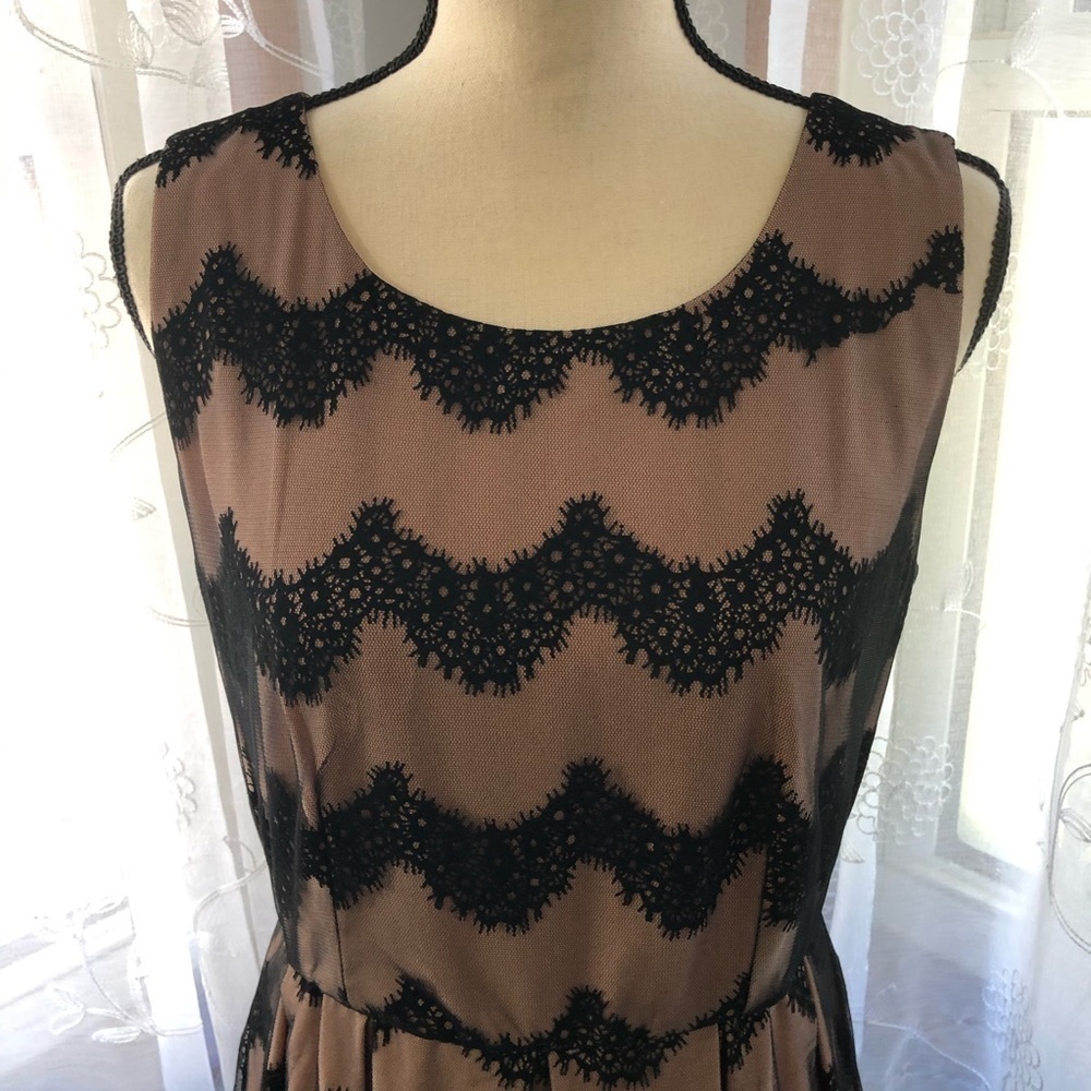 Darling pink/black formal dress lace/velvet SZ  L
